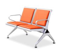 AYCDL Ensemble de chaises de réception de bureau en similicuir avec canapé 2 places avec accoudoirs et banc d'attente pour banque de marché et école - Marron, violet, orange