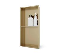 AYCDL Étagère De Douche Encastrable Étanche, Niche De Douche en Acier Inoxydable Doré, Niche Encastrée Prête À l'emploi pour Salle De Bain, Rangement pour Shampoing E,Gold