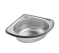 AYCDL Évier d'angle mural en acier inoxydable à 1 cuve - Pour cuisine, restaurant, camping-car, bateau, salle de bain - B-A