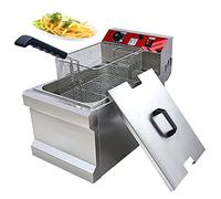 AYCDL Friteuse Électrique Commerciale, Grande Capacité (17 L), avec Panier Et Couvercle Amovibles, pour Restaurants Et Usage Commercial.