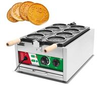 AYCDL Gaufrier Électrique Professionnel, 3000 W, Motif Pièces De Monnaie Coréennes, Couvercle Rabattable pour Une Cuisson Double Face, Minuterie Et Réglage De La Température, R