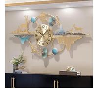 AYCDL Grande Horloge Murale Silencieuse, Style Art Moderne, sans Tic-Tac, en Métal, Motif Feuille De Ginkgo, Décorative pour Salon, Chambre Ou Maison, 90 Cm, Taille Unique.,100cm-One Size