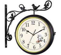 AYCDL Horloge Murale Rétro Double Face, Horloge Vintage De La Gare De Paddington avec Couvercle Étanche, Matériaux Métalliques De Qualité Supérieure, Décoration Suspendue pour