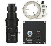 AYCDL Kit D'Accessoires pour Microscope : Caméra De Microscope Industriel avec Mise Au Point Automatique, Vidéo 1080P, Objectifs À Monture C (100X, 180X, 200X) Et Lam,LED with 200x