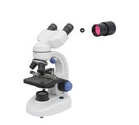 AYCDL Kit D'Accessoires pour Microscope : Microscope Numérique Binoculaire 2 MP avec Éclairage LED Supérieur/Inférieur, 100 Lames Préparées, Grossissement 40X-1000X,Microscope Camera