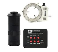 AYCDL Kit D'Accessoires pour Microscope : Objectifs À Monture C 180X, 300X, 200X, 500X Et 100X, Caméra pour Microscope Vidéo Industriel, Lames De Microscope.,LED with 100x