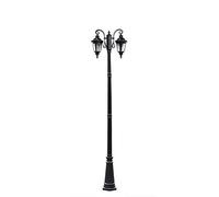 AYCDL Lampadaire Extérieur, 2 Lampes, 2,25 M, Style Classique, Aluminium Et Verre Étanches, Culot E27, pour Jardin, Pelouse, Espace Vert Public, Éclairage sur Poteau.