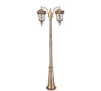 AYCDL Lampadaire Solaire Extérieur, 2 Lampes pour Terrasse, Jardin, Éclairage Public, Borne Lumineuse en Aluminium Moulé sous Pression, Étanche, Culot E27, Sécurité Garant,One Color-2.3m