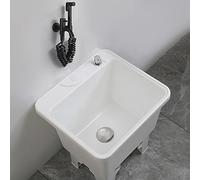 AYCDL Lavabo utilitaire - Station de lavage autoportante robuste avec lavabo profond pour jardin, garage, écoles, hôpitaux, usines, hôtels et gestion de propriété, bleu - avec robinet