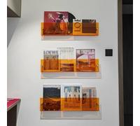 AYCDL Lot de 3 porte-revues en acrylique orange illustré à fixation murale, support de présentation, support de brochure, support de rangement pour le salon, le bureau, 90 cm
