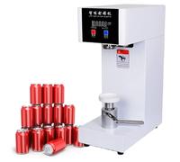 AYCDL Machine De Sertissage Et De Capsulage De Boîtes De Conserve, Scelleuse Automatique Commerciale pour Canettes De Jus, De Thé Aux Perles Et De Bière,White-110V