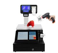AYCDL Machine Intégrée De Pesage Et De Caisse, Balance Électronique avec Impression D'Étiquettes À Code-Barres, Balance De Caisse Commerciale, pour Supermarchés Et Snacks.