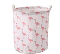 AYCDL Panier À Linge en Coton Et Lin, Pliable, Lavable, Rond Et Imperméable, pour Le Linge Sale, Rangement pour La Maison,H-37.5 * 43cm