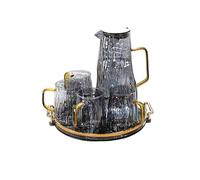 AYCDL Pichet en Verre, Bouilloire Isotherme, Bouilloire À Eau Résistante Aux Hautes Températures, Théière D'Été pour Infusions, Ensemble De Tasses Et Bouteilles D'Ea,C