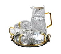 AYCDL Pichet en Verre, Bouilloire Isotherme, Bouilloire À Eau Résistante Aux Hautes Températures, Théière D'Été pour Infusions, Ensemble De Tasses Et Bouteilles D'Ea,Grey