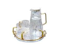 AYCDL Pichet en Verre, Bouilloire Isotherme, Bouilloire À Eau Résistante Aux Hautes Températures, Théière D'Été pour Infusions, Ensemble De Tasses Et Bouteilles D'Ea,D