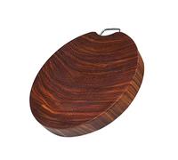 AYCDL Planche À Découper Réversible en Fer Et Bois, Ronde, avec Poignée, pour La Viande Et Les Légumes, 39 X 5 Cm,39x5cm