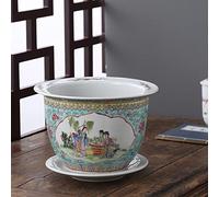 AYCDL Pot De Fleurs en Céramique Jingdezhen Peint À La Main en Porcelaine Pastel Palais De Style Chinois Style Rétro Patrimoine Culturel Immatériel Chinois Pot De Fleurs Chinoi