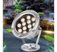 AYCDL Projecteur LED pour Bassin Et Fontaine, en Acier Inoxydable, Étanche Ip68, Basse Tension Ac12/24V, pour Piscine Extérieure Et Cascade.,Blue-9W-AC24V