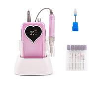 AYCDL Roze-A Machine de meulage d'ongles portable sans noyau avec batterie rechargeable sans fil puissante avec base pour bricolage maison ou salon Mani-Pedis