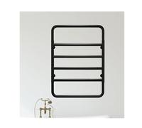 AYCDL Séchoir À Serviettes Chauffant À Chauffage Rapide, Chauffe-Serviettes Mural en Acier Inoxydable, pour Serviettes, Peignoirs Et Couvertures, Couleur Or, Prise À Gauche,Black-Plug in Right