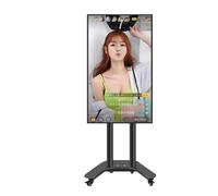AYCDL Support TV Réglable en Hauteur - Support TV Mobile avec roulettes - Support TV Robuste - Support D'Affichage Rotatif Horizontal Et Vertical De 0 À 90°, Support,A
