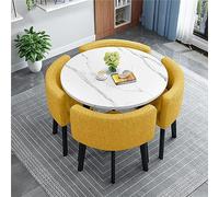 AYCDL Table de salle à manger ronde moderne de 80 cm avec 4 chaises élégantes - Table de conférence peu encombrante pour la maison et le bureau Design contemporain idéal pour les petits espaces, T