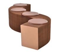 AYCDL Tabouret multifonction pliable en papier polyvalent avec repose-pieds pour salon, entrée, couloir, chambre à coucher, canapé marron élégant pour sièges supplémentaires, taille nom-4 places