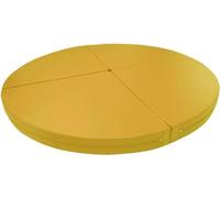AYCDL Tapis de pole dance pour la maison, rond, pliable, portable, coussin de sécurité d'exercice et de yoga avec rembourrage en mousse EPE et revêtement en cuir synthétique, 1,2 m/1,5 m/1,6 m, jaune