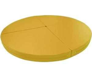 AYCDL Tapis de pole dance pour la maison, rond, pliable, portable, coussin de sécurité d'exercice et de yoga avec rembourrage en mousse EPE et revêtement en cuir synthétique, 1,2 m/1,5 m/1,6 m, jaune