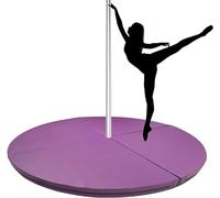 AYCDL Tapis de pole dance pour la maison, tapis de sol rond, tapis d'exercice de yoga, coussin de danse, rembourrage de sécurité spécialisé pour l'automne pour maison/studio, violet, 45 mm, 100 cm