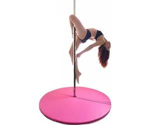 AYCDL Tapis de pole dance pour pole dance à la maison, tapis de pole dance 3 cm/5 cm/10 cm épais rembourrage de sécurité pour le yoga, coussin rond pliable rose 45 mm, 130 cm/129,5 cm d'épaisseur, 10