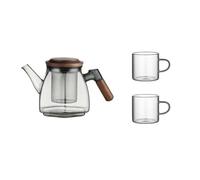 AYCDL Théière Raffinée De Grande Capacité avec Infuseur, Bouilloire en Verre, Théière Spéciale pour Infusion Maison, Coffret À Thé,One Color-with Two Cups