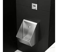 AYCDL Urinoir Mural À Capteur, en Acier Inoxydable 304 avec Système De Chasse d'eau Automatique, pour Toilettes Et WC Masculins À Usage Commercial,Silver