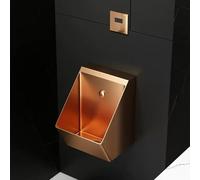 AYCDL Urinoir Mural À Capteur, Urinoirs en Acier Inoxydable avec Système De Chasse d'eau Automatique, Toilettes Commerciales pour Hommes, Or, Or,Rose Gold