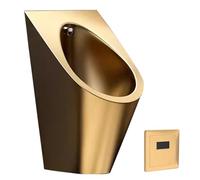 AYCDL Urinoir Mural en Acier Inoxydable 304, Design Intelligent À Induction, pour Toilettes Hommes, Argent, Noir,Gold