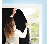 Aycorn Rideau Occultant avec Ventouses, Portable, Ajustable et Amovible, 130x200 cm - Stores d'occultation sans perçage et Attaches Velcro pour Chambre, Salon et Voyage - Noir
