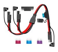 AYECEHI Câble adaptateur répartiteur SAE 1 à 2 Y 10 AWG SAE DC Power Automotive connecteur câble d'extension avec fusible 10 A 15 A 35 A et connecteur de polarité adapté pour la connexion et le