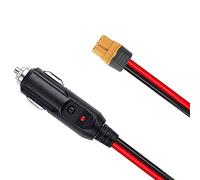 AYECEHI Câble d'extension XT60 XT60 femelle vers prise allume-cigare mâle - 1,9 m - 12 AWG - Câble adaptateur XT60 compatible avec panneau solaire - Station d'alimentation portable pour camping-car