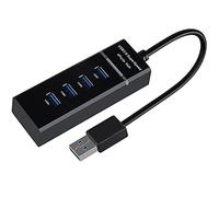AYECEHI Hub USB 3.0 - Répartiteur de port USB - 4 ports - Haute vitesse - Avec indicateur LED - Pour ordinateur portable, PC, ordinateur, disque dur mobile, clavier, souris et plus encore - Noir