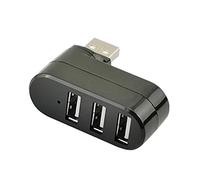 AYECEHI Répartiteur de port USB, 3 ports USB, concentrateur rotatif portable, concentrateur USB [rotation à 90°/180°] pour PC, ordinateur portable, ordinateur portable et plus encore - Noir