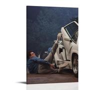 AYERWAENN Loup de Wall Street Lamborghini Countach Poster décoratif sur toile style vintage avec cadre pour salon, chambre à coucher, 30 x 45 cm