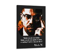 AYERWAENN Poster décoratif sur toile avec citations de Malcolm X - Décoration murale vintage - Pour salon, chambre à coucher - 30 x 45 cm - Style cadre