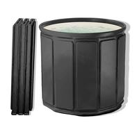AYES Baignoire de trempage pliable pour adultes, baignoire à glace portable pour entraînement à l'eau froide, baignoire plongeante en plein air, baignoire autoportante pour douche, spa, sauna (noir,