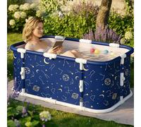 AYES Baignoire portable pliable pour glace/jacuzzi, grande baignoire portable pour la maison - Baignoire autoportante pour douche, baignoires de trempage, spa chaud et entraînement thérapeutique à