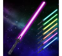 AYESY 7 Couleurs Sabre Laser, 2 en 1 Sabre Lumineux Epées Laser à LED avec Son Jouet Sabres Lumineux Rétractable pour Cadeaux Cosplay Halloween Jeu rôle Guerrier Galactique, Griffe de Loup 45.5-68cm