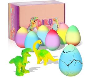 AYESY Arc-en-Ciel à Éclore avec Dinosaure pour Enfants, Lot de 6 Œufs Surprise Dinosaure à Éclosion Magiques Jouets de Croissance Cadeaux d'anniversaire de Pâques pour Enfants, Garçons et Filles
