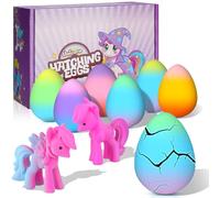 AYESY Arc-en-Ciel à Éclore avec Licornes pour Enfants, Lot de 6 Œufs Surprise Licorne à Éclosion Magiques Jouets de Croissance Cadeaux d'anniversaire de Pâques pour Enfants, Garçons et Filles