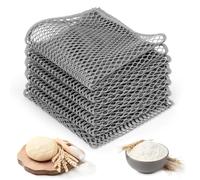 AYESY Chiffon de Nettoyage de Pâte, 6PCS 30 × 30 cm Chiffons Magiques Maille Dissolvant de Pâte Cuisson et Accessoires Utilisé pour Enlever Les Résidus de Pâtes, Gris