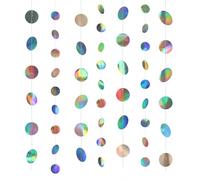 AYESY Guirlande en Papier Paillettes, 52 Pieds Petite Rond Décoration de Fête Bannière Guirlande Confetti à Paillettes pour Anniversaires Fêtes Mariages Festivals 4 Pièces 4 M (Cercle Scintillant)